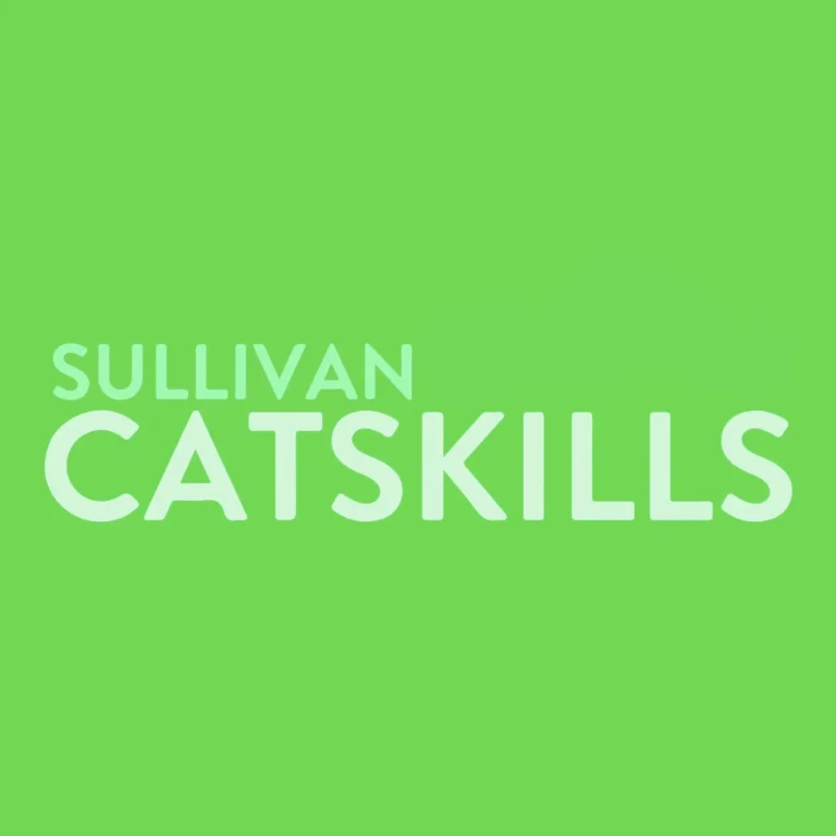 Logo featuring the text 'Sullivan Catskills' in white over a bright green background.