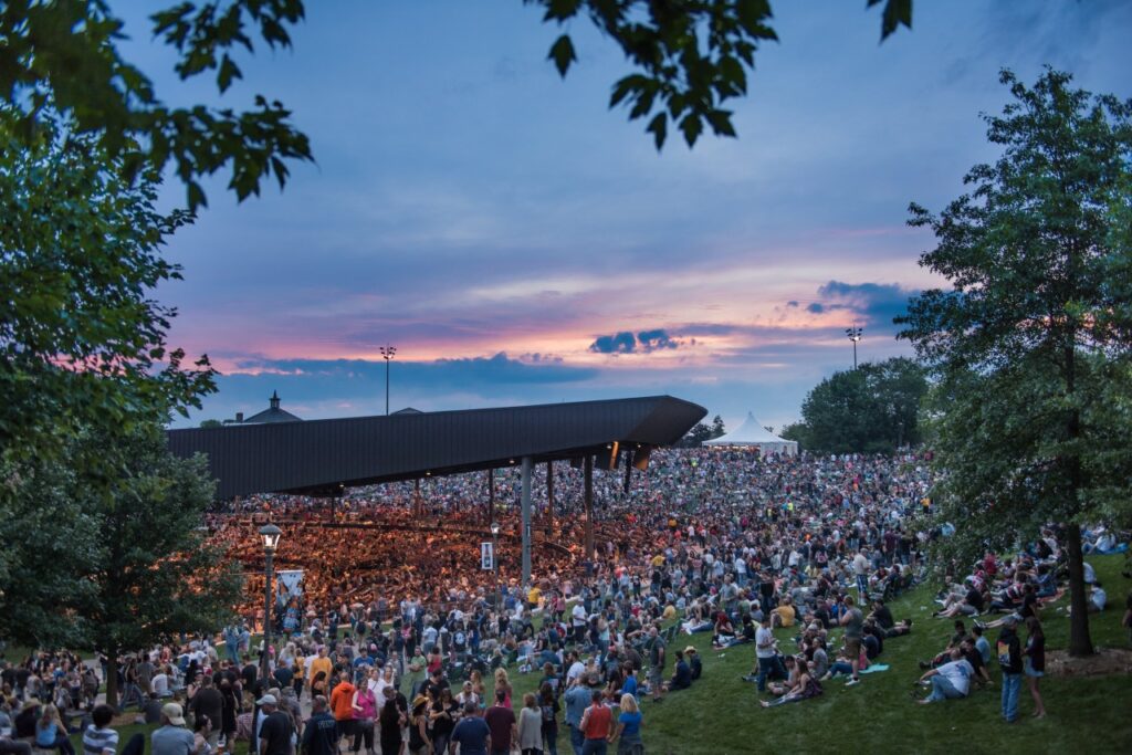 Large crowd gathered at the Bethel Woods Center for the Arts for a concert in Sullivan Catskills. 