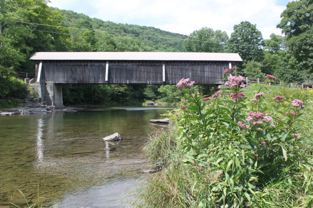 Beaverkill historic covered bridge in Sullivan County, NY.