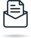 Simple icon of an open envelope with a piece of paper containing text lines sticking out, representing a message or email—perfect for the Sullivan Catskills Newsletter.